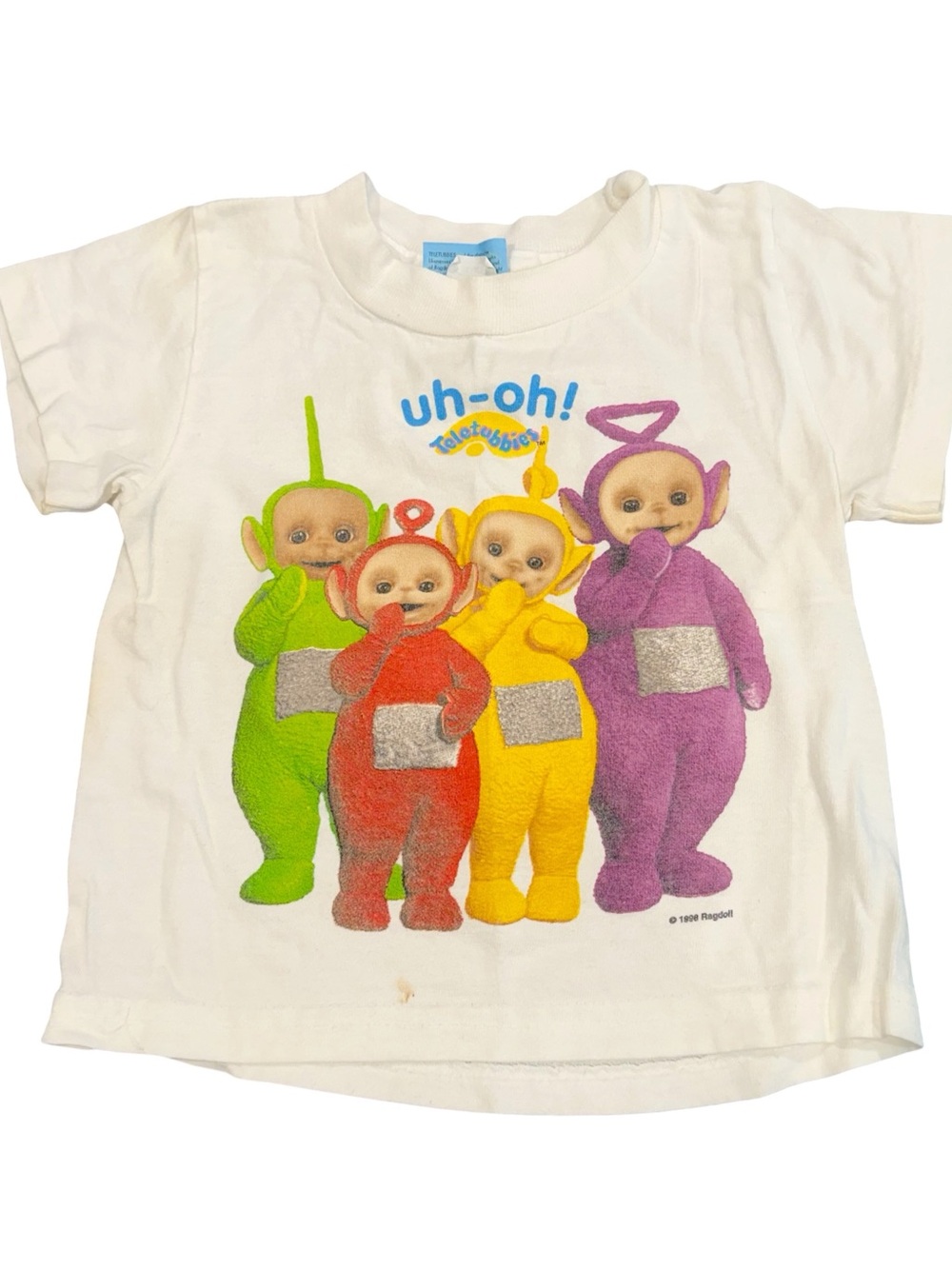 Vintage Teletubbies 18 month t shirt 90s 1998 white unisex baby toddler